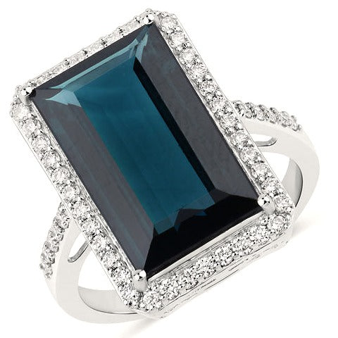 Blue Tourmaline 14K White Gold Ring