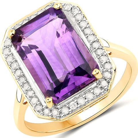 Amethyst 14K Yellow Gold Ring Style B