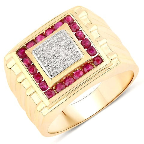 Ruby and Diamond 10K Yellow Gold Ring
