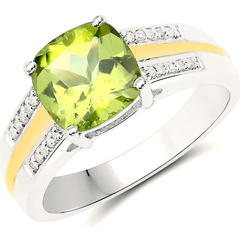 Peridot 14K Yellow Gold with Sterling Silver Ring