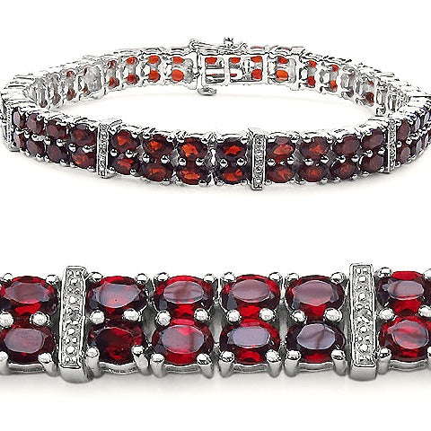 Garnet Sterling Silver Bracelet (19.05 ct)