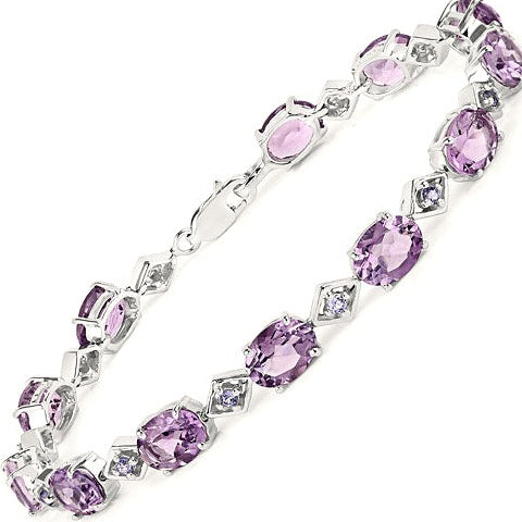 Amethyst & Tanzanite Sterling Silver Bracelet