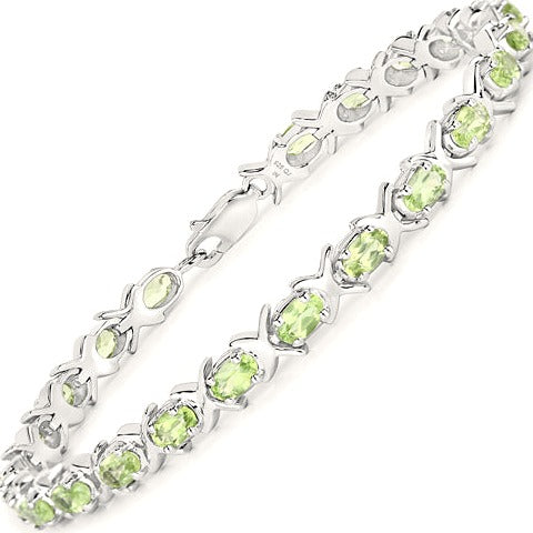 Peridot Sterling Silver Bracelet (5.29 ct)