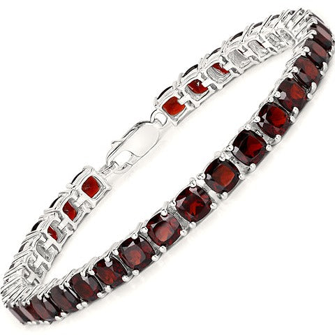 Garnet Sterling Silver Bracelet (21.44 ct)