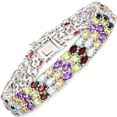 Multi-Stone Sterling Silver Bracelet (23.74 ct)