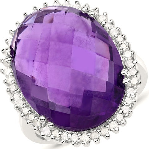 Amethyst Sterling Silver Ring (14.90 ct)