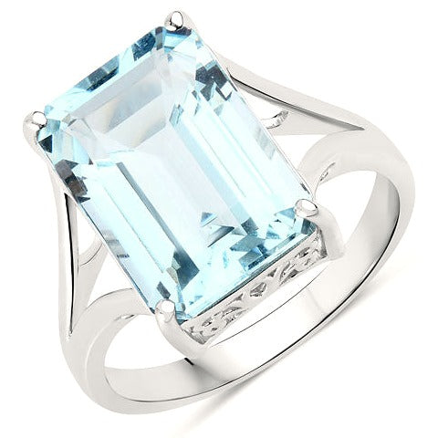 Aquamarine 18K White Gold Ring