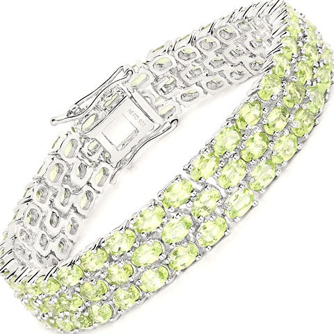 Peridot Sterling Silver Bracelet (23.23 ct)