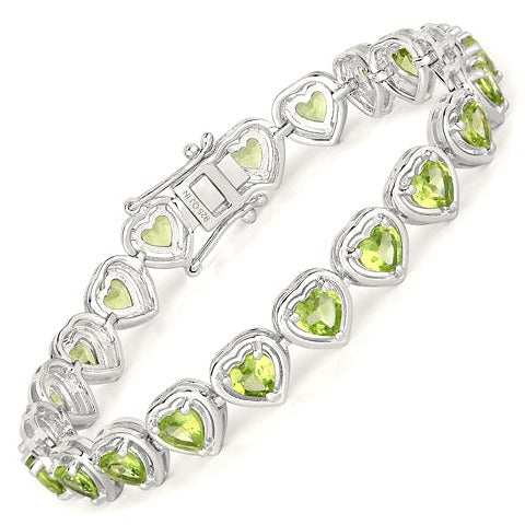Peridot Sterling Silver Bracelet (9.24 ct)