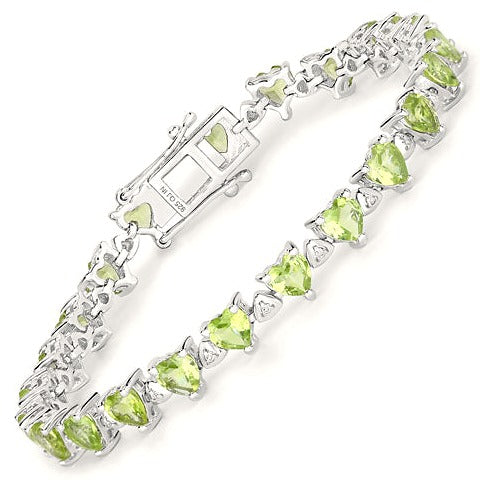 Peridot Sterling Silver Bracelet (10.24 ct)