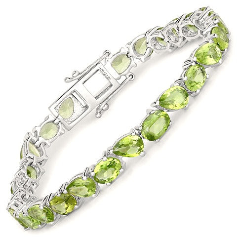 Peridot Sterling Silver Bracelet (21.37 ct)