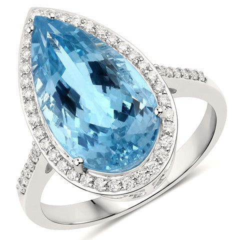 Aquamarine 14K White Gold Ring (5.70 ct)