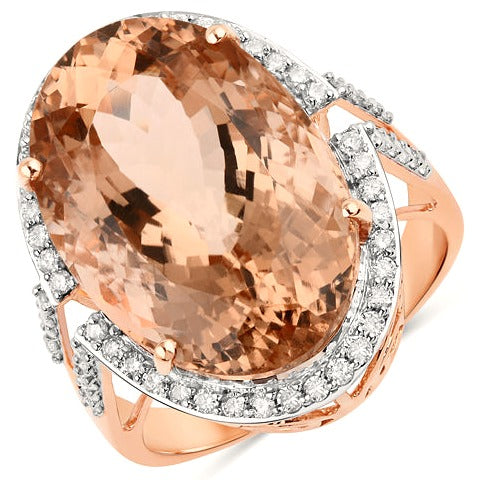 Morganite 14K Rose Gold Ring (15.28 ct)
