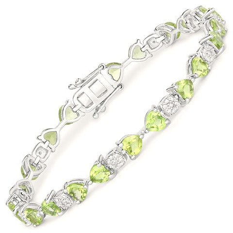 Peridot Sterling Silver Bracelet (9.78 ct)