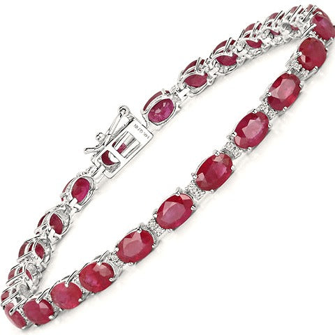 Ruby 14K White Gold Bracelet (12.78 ct)