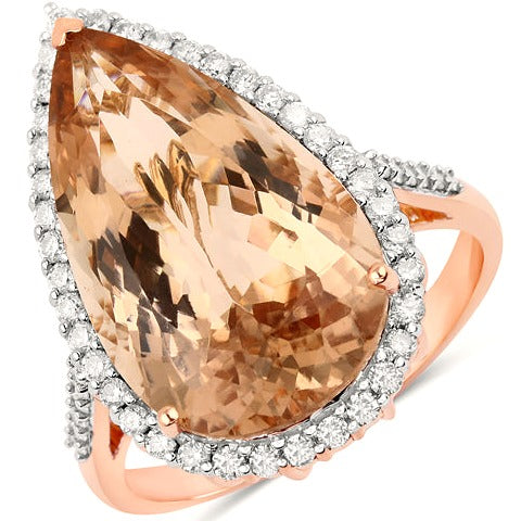 Morganite 14K Rose Gold Ring (15.11 ct)
