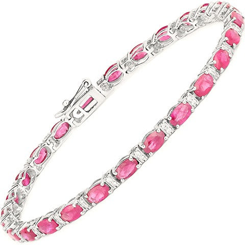 Ruby & Diamond 14K White Gold Bracelet