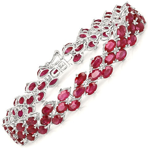 Ruby 14K White Gold Bracelet (18.63 ct)