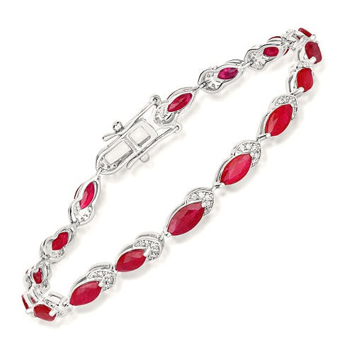 Ruby 14K White Gold Bracelet (6.79 ct)