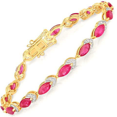 Ruby 14K Yellow Gold Bracelet (6.79 ct)