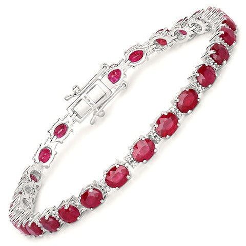 Mozambique Ruby 14K White Gold Bracelet Style B