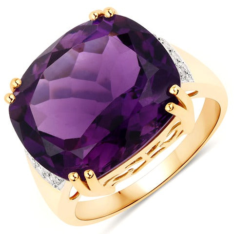 Amethyst 14K Yellow Gold Ring Style C