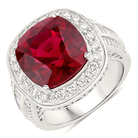 Rubellite 18K White Gold Rings