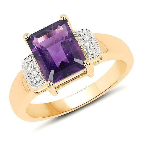 Amethyst 14K Yellow Gold Ring Style D