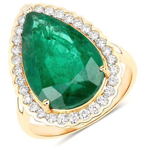 Igi Certified 5.44 Carat Emerald 14K Yellow Gold Ring