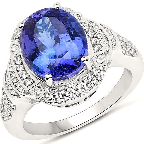 14K White Gold Tanzanite Ring (6.45 ct)