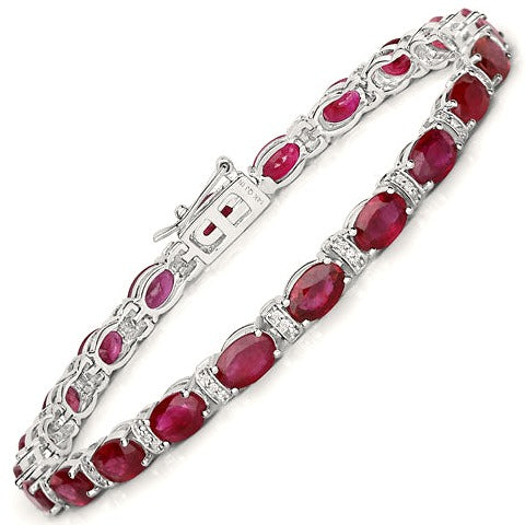 Ruby 14K White Gold Bracelet (11.67 ct)