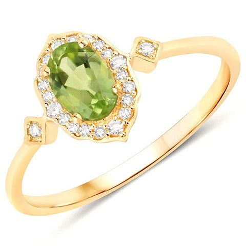 Peridot 10K Yellow Gold Ring Style B