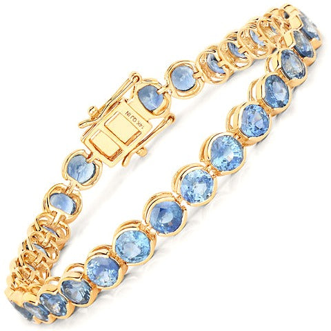 Blue Sapphire 14K Yellow Gold Bracelet (19.50 ct)