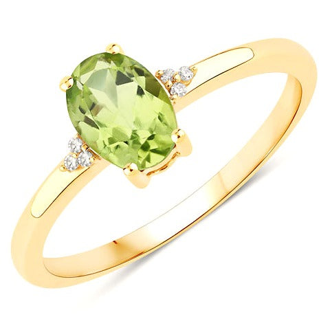 Peridot 10K Yellow Gold Ring Style C