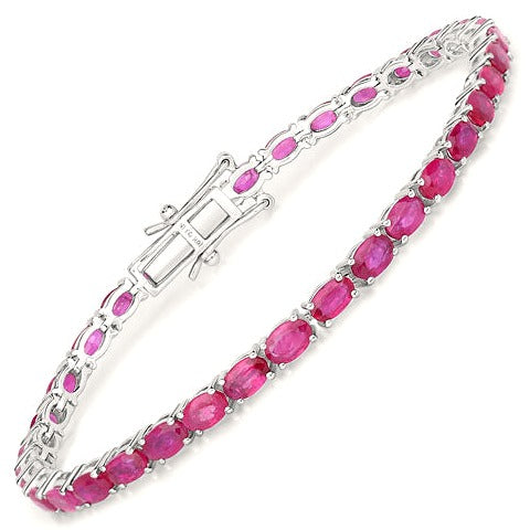 Ruby 10K White Gold Bracelet