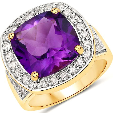Amethyst Sterling Silver Ring (6.80 ct)