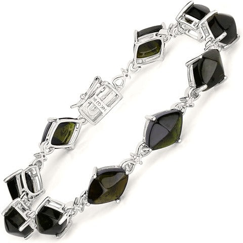 Green Tourmaline 14K White Gold Bracelet