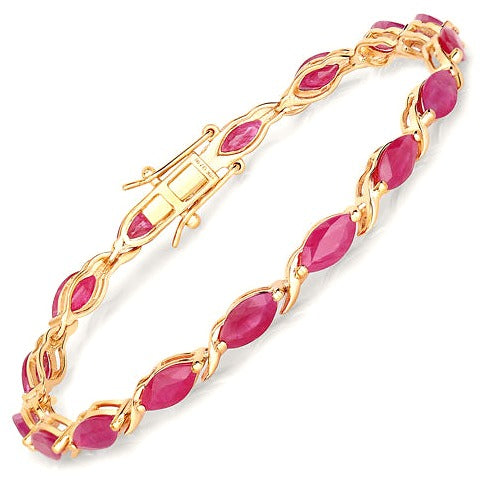Ruby 10K Yellow Gold Bracelet Style C
