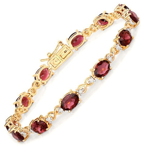 Pink Tourmaline 14K Yellow Gold Bracelet Style B