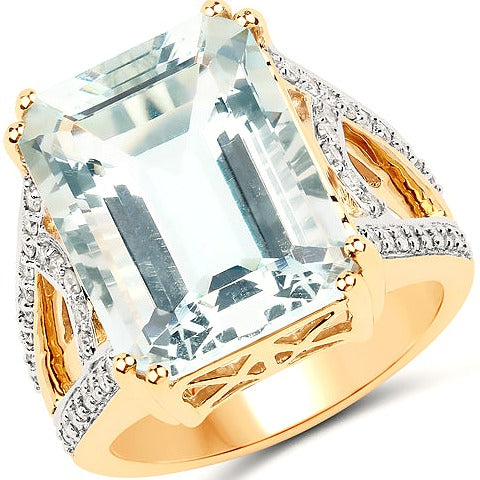 Aquamarine 14K Yellow Gold Ring (10.21 ct)