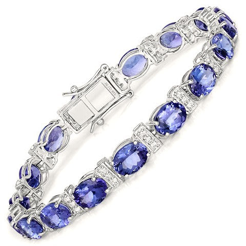 Tanzanite 14K White Gold Bracelet (20.26 ct)