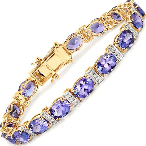 Tanzanite 14K Yellow Gold Bracelet (20.26 ct)