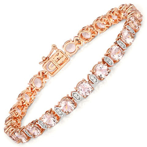Morganite 14K Rose Gold Bracelet Style D