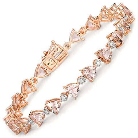 Morganite 14K Rose Gold Bracelet Style E
