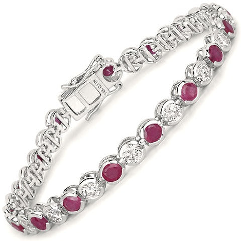 Ruby & Diamond 14K White Gold