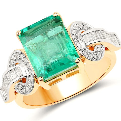 Emerald 14K Yellow Gold Ring (4.56 ct)