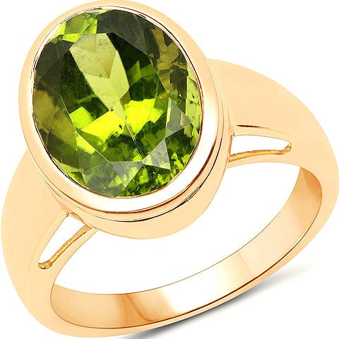 18K Yellow Gold Peridot Ring