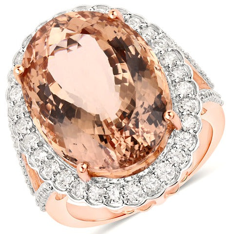 Morganite 14K Rose Gold Ring (17.81 ct)