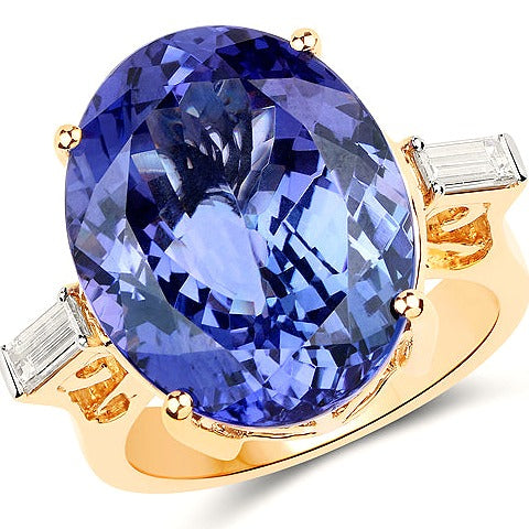 Tanzanite 18K Yellow Gold Ring (18.41 ct)