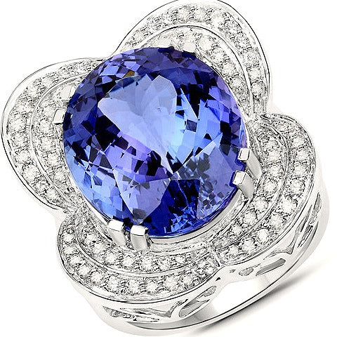 Tanzanite 18K White Gold Ring (18.99 ct)